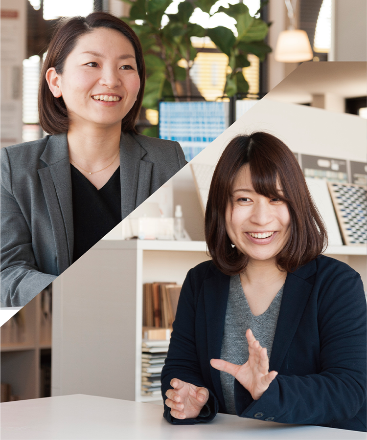 設計課 主任 岸本千尋 設計課 主任 山口真理奈