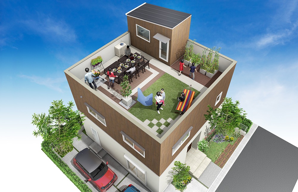 屋上庭園のある暮らし 注文住宅 一戸建てなら岐阜の工務店ユーハウスへ